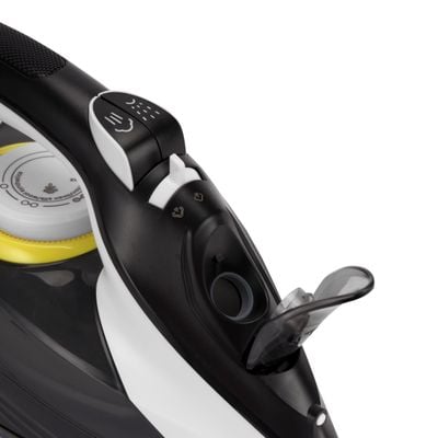 Krypton Ceramic Steam Iron- KNSI6446/ Dry Steam Ironing Box with Ceramic Soleplate and Steam Output Controller/ Compact and Handy Design with Multiple Functions/ 300 ml Water Tank, Suitable for All Kinds of Fabric, 2200 W Power/ 2 Years Warranty, Black 