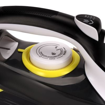 Krypton Ceramic Steam Iron- KNSI6446/ Dry Steam Ironing Box with Ceramic Soleplate and Steam Output Controller/ Compact and Handy Design with Multiple Functions/ 300 ml Water Tank, Suitable for All Kinds of Fabric, 2200 W Power/ 2 Years Warranty, Black 