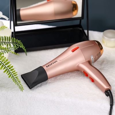 Krypton 1600 W Hair Dryer- KNH6561/ High Speed, Quiet Sound 2 Speed and 3 Heat Settings/ with Turbo Motor for Quick Drying, Perfect for Salon and at Home Styling/ 2 Years Warranty, Pink