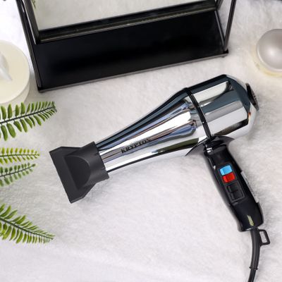 Krypton 2000 W Hair Dryer- KNH6562/ High Speed, Quiet Sound 2 Speed and 3 Heat Settings/ with Turbo Motor for Quick Drying, Perfect for Salon and at Home Styling, Detachable Filter and 1 Nozzle/ 2 Years Warranty, Silver, Mirror Body