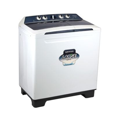 Krypton 15 kg Twin Tub Washing Machine- KNSWM6454/ Total Power 680 W, Equipped with Strong Pulsator and Fine Mesh Lint Filter/ Semi-Automatic, Low Noise, Efficient Performance Design/ Perfect for Home, Apartments, etc./ White and Grey, 1 Year Warranty