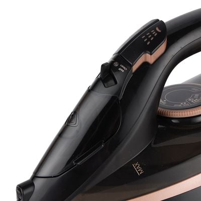 Krypton Ceramic Steam Iron- KNSI6557/ Cord and Cordless Use, Dry Steam Ironing Box with Ceramic Soleplate/ Compact and Handy Design with Multiple Functions/ 300 ml Water Tank, Suitable for All Kinds of Fabric, 2200 W Power/ 2 Years Warranty, Black 