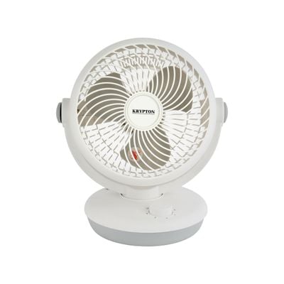 Krypton 8" Air Circulation Fan- KNF6450/ with 90 Degree Variable Tilt and Horizontal Oscillation/ 3 Blades for Strong Wind and 3-Speed Levels/ Ideal for Home, Office, Apartment/ 2 Years Warranty, White 