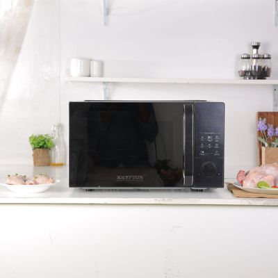 Krypton 25 L Digital Microwave Oven- KNMO6584/ Multi-Functional Cooking, Grill, Convection and Combination/ Sensor Touch Control Panel with Knob and 8 Auto Menu Settings/ Pull Open Door Handle and Mirror Glass Finish/ Perfect for Cakes, Cookies, Bread, Meats, Vegetables/ Black, 2 Years Warranty 