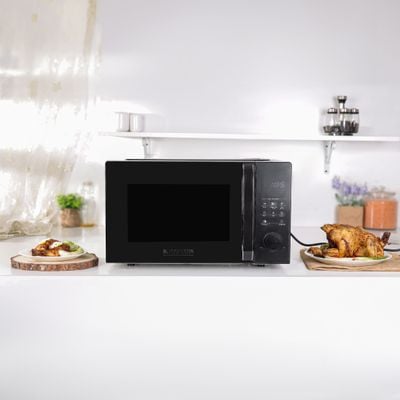 Krypton 25 L Digital Microwave Oven- KNMO6584/ Multi-Functional Cooking, Grill, Convection and Combination/ Sensor Touch Control Panel with Knob and 8 Auto Menu Settings/ Pull Open Door Handle and Mirror Glass Finish/ Perfect for Cakes, Cookies, Bread, Meats, Vegetables/ Black, 2 Years Warranty 