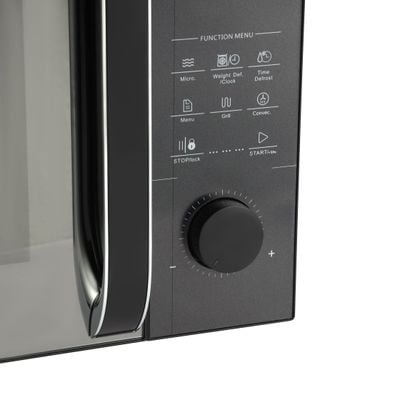 Krypton 25 L Digital Microwave Oven- KNMO6584/ Multi-Functional Cooking, Grill, Convection and Combination/ Sensor Touch Control Panel with Knob and 8 Auto Menu Settings/ Pull Open Door Handle and Mirror Glass Finish/ Perfect for Cakes, Cookies, Bread, Meats, Vegetables/ Black, 2 Years Warranty 