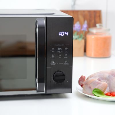 Krypton 25 L Digital Microwave Oven- KNMO6584/ Multi-Functional Cooking, Grill, Convection and Combination/ Sensor Touch Control Panel with Knob and 8 Auto Menu Settings/ Pull Open Door Handle and Mirror Glass Finish/ Perfect for Cakes, Cookies, Bread, Meats, Vegetables/ Black, 2 Years Warranty 