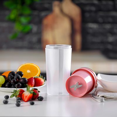 Krypton 300 ml Rechargeable Portable Juicer- KNB6579/ Powerful 35W Motor, Rechargeable Lithium Battery/ Perfect for Juices, Smoothies, Milkshakes/ Pink, 2 Years Warranty 