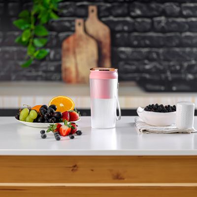 Krypton 300 ml Rechargeable Portable Juicer- KNB6579/ Powerful 35W Motor, Rechargeable Lithium Battery/ Perfect for Juices, Smoothies, Milkshakes/ Pink, 2 Years Warranty 