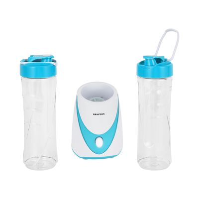 Krypton 0.6L Personal Blender- KNB6568 /with One Speed, Stainless Steel Blade, 2PCS Tritan Bottle, Non-Slipping Foot/ Great for Smoothies, Diet Shakes and Protein Drinks/ PP Housing, Comes with  4 Blades, AC Motor, Non-Slipping Foot and Safety System/ Blue Color, Black Color, 2 Years Warranty