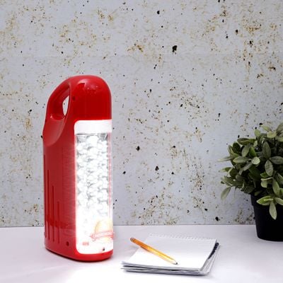 Krypton Rechargeable LED Lantern | Energy Efficient Design | KNE5130 | Extended Battery Life with USB and Solar Input| Compact, Portable and Light-Weight Design with Overcharge Protection| Perfect for Indoor and Outdoor Use| 2 Years Warranty| Red