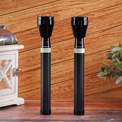 Krypton Rechargeable LED Flashlight 2PC - High Power Flashlight Super Bright CREE LED Torch Light - Built-in 1900mAh Battery, USB Charging - Powerful Torch for Camping Hiking Trekking Outdoor