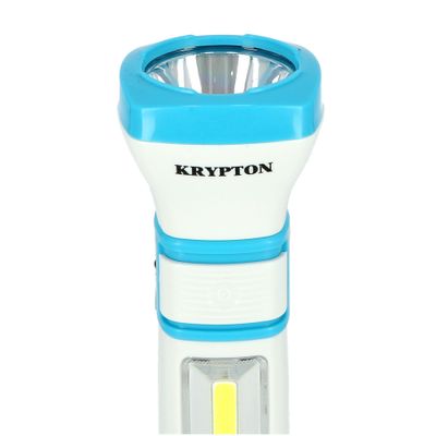 Krypton Rechargeable LED Flashlight with Lantern - KNFL5087 - High Power Flashlight Super Bright Torch Light - Built-in 4V 400mAh Battery - 1.5 Hour Working - Powerful Torch for Camping Hiking Trekking Outdoor