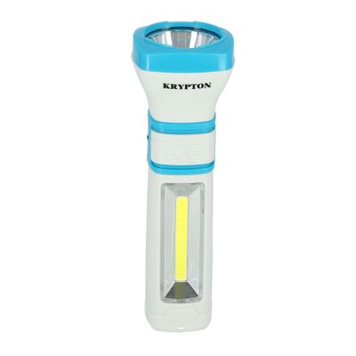 Krypton Rechargeable LED Flashlight with Lantern - KNFL5087 - High Power Flashlight Super Bright Torch Light - Built-in 4V 400mAh Battery - 1.5 Hour Working - Powerful Torch for Camping Hiking Trekking Outdoor