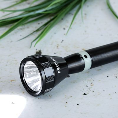 Krypton KNFL5119 Rechargeable LED Flashlight - High Power Flashlight Super Bright CREE LED Torch Light - Built-in 1900mAh Battery, USB Charging - Powerful Torch for Camping Hiking Trekking Outdoor 