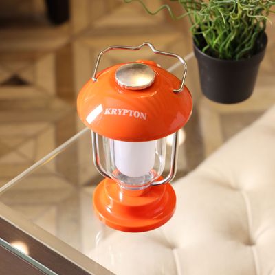 Krypton Rechargeable Emergency Lantern- KNE5056/ Energy Efficient Design with Light Dimming Switch, 2 Modes and 60 Hours Working/ Compact, Portable and Light-Weight Design/ Perfect for Indoor and Outdoor Use, Camping, Hiking, Walk, Picnic/ Red, 2 Years Warranty