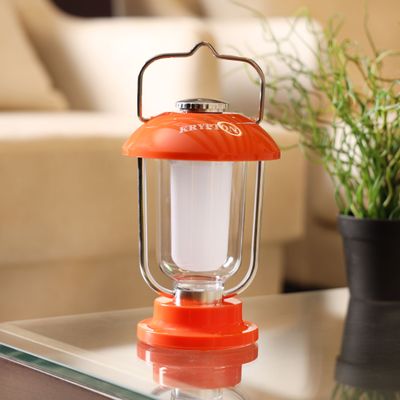 Krypton Rechargeable Emergency Lantern- KNE5056/ Energy Efficient Design with Light Dimming Switch, 2 Modes and 60 Hours Working/ Compact, Portable and Light-Weight Design/ Perfect for Indoor and Outdoor Use, Camping, Hiking, Walk, Picnic/ Red, 2 Years Warranty