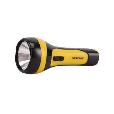 Krypton KNFL5008 4V 400mAh Rechargeable LED Plastic Torch - High Power Flashlight Super Bright Torch Light - Built-in Battery - Advanced Circuit Saving Energy, Powerful Torch for Camping Hiking Trekking Outdoor - 4 Hours of Working