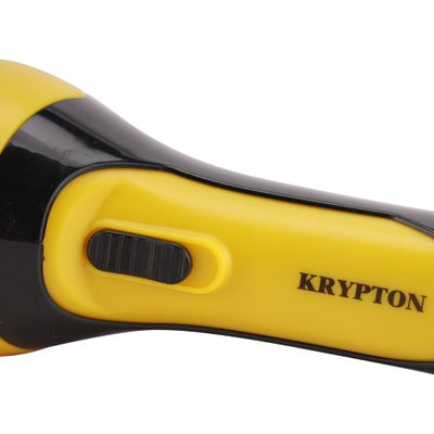 Krypton KNFL5008 4V 400mAh Rechargeable LED Plastic Torch - High Power Flashlight Super Bright Torch Light - Built-in Battery - Advanced Circuit Saving Energy, Powerful Torch for Camping Hiking Trekking Outdoor - 4 Hours of Working