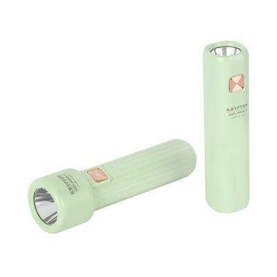 Krypton Rechargeable LED Torch- KNFL5004/ Pack of 2, Sturdy Housing with Hyper Bright LEDs/ 4-5 Hours Working Time, Lithium Battery/ Compact and Lightweight Design, Perfect for Indoor and Outdoor Use/ Pastel Green, 2 Years Warranty