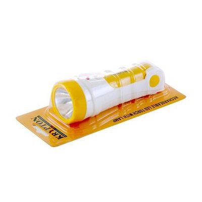 Krypton KNFL5009 Rechargeable Flashlight - High Lumen LED Flashlight, Different Modes with Lamp Work Light, Foldable, Handheld Light | Ideal for Camping, Hiking, Emergency & Study Lamp