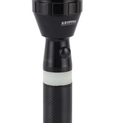 Krypton Rechargeable LED Flashlight- KNFL5028N| Microchip LED with Triple Booster Technology| Perfect for Indoor and Outdoor Use, 2 Hours Continuous Working| Rechargeable Lithium Battery Torch Light| Black, Lifetime Warranty