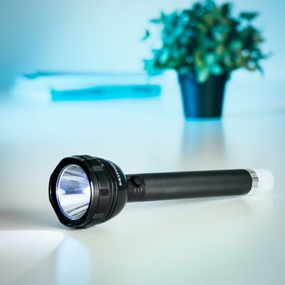 Rechargeable LED Torch, 3W LED, 2x1200mAh, KNFL5163 | 14 Hours Working Time | 4pcs LED Lamp | Long Distance Range | Powerful Torch for Indoor & Outdoor Activities