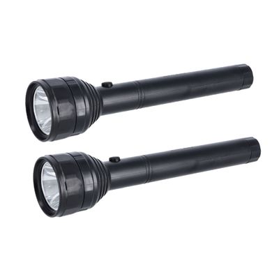 Rechargeable LED Flashlight, USB Chargeable Torch, KNFL5443 | 3W Hi-Power LED Light | Pack of 2 Flashlight | Lifetime Warranty on CREE LED | Ideal for Trekking, Camping & More