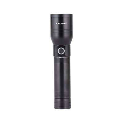 Krypton LED Flashlight with Power Bank- KNFL5437| Energy Efficient Design with Type C Charging, Compact, Portable and Light-Weight Design with Long Operating Time up to 12 Hours, 2000M Real Range Distance| Perfect for Indoor and Outdoor Use| Black