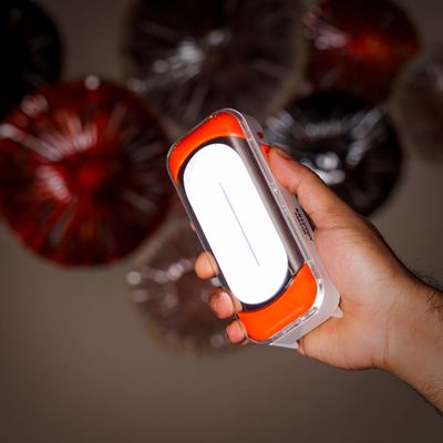 Krypton LED Emergency Lantern with Solar Panel- KNE5180| Energy Efficient Design, Super Bright and 5 Hours Working| Compact, Portable and Light-Weight Design with Long Operating Time| Perfect for Indoor and Outdoor Use| Orange and White, 2 Years Warranty
