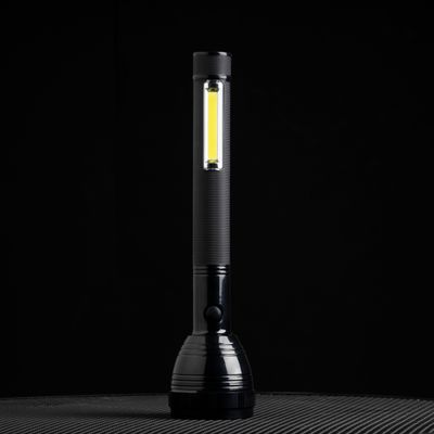 Krypton Rechargeable LED Torch Light- KNFL5453| Sturdy Housing with COB Hi-Power LED| 3 Hours Working Time, Lithium Battery| Compact and Lightweight Design, Perfect for Indoor and Outdoor Use| Black, 2 Years Warranty