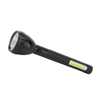 Krypton Rechargeable LED Torch Light- KNFL5453| Sturdy Housing with COB Hi-Power LED| 3 Hours Working Time, Lithium Battery| Compact and Lightweight Design, Perfect for Indoor and Outdoor Use| Black, 2 Years Warranty