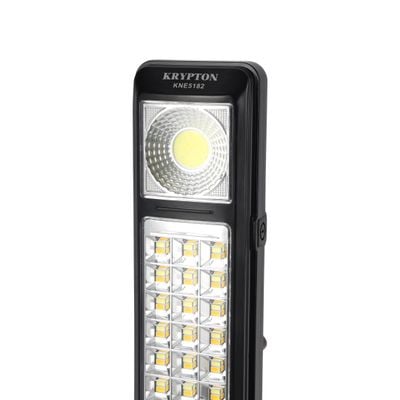 Krypton LED Emergency Light- KNE5182/ Energy Efficient Design, Super Bright and Long Hours Working/ Compact, Portable and Light-Weight, Perfect for Indoor and Outdoor Use, with Stand and Handle/ Black, 2 Years Warranty