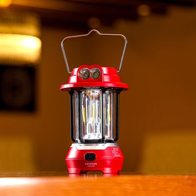 Krypton LED Emergency Lantern with Solar Panel- KNE5187/ Energy Efficient Design, Super Bright and Long Hours Working/ Compact, Portable and Light-Weight/ Perfect for Indoor and Outdoor Use/Maroon, 2 Years Warranty