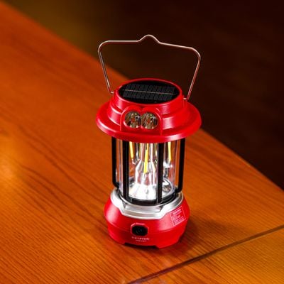 Krypton LED Emergency Lantern with Solar Panel- KNE5187/ Energy Efficient Design, Super Bright and Long Hours Working/ Compact, Portable and Light-Weight/ Perfect for Indoor and Outdoor Use/Maroon, 2 Years Warranty