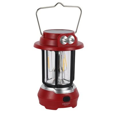 Krypton LED Emergency Lantern with Solar Panel- KNE5187/ Energy Efficient Design, Super Bright and Long Hours Working/ Compact, Portable and Light-Weight/ Perfect for Indoor and Outdoor Use/Maroon, 2 Years Warranty