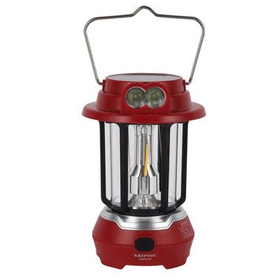 Krypton LED Emergency Lantern with Solar Panel- KNE5187/ Energy Efficient Design, Super Bright and Long Hours Working/ Compact, Portable and Light-Weight/ Perfect for Indoor and Outdoor Use/Maroon, 2 Years Warranty