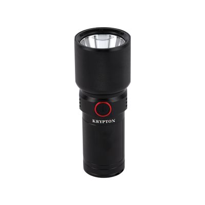 Krypton LED Flashlight with Power Bank- KNFL5457/ 25W, 3000 LM, Perfect for Indoor and Outdoor Use, 15 Hours Working/ with Aircraft Aluminum Housing, Waterproof, Lithium Battery/ 2000M Real Range Distance/ Black