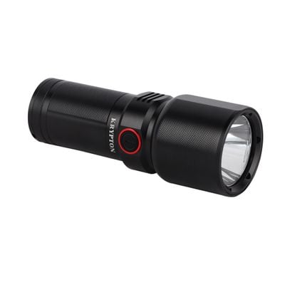 Krypton LED Flashlight with Power Bank- KNFL5457/ 25W, 3000 LM, Perfect for Indoor and Outdoor Use, 15 Hours Working/ with Aircraft Aluminum Housing, Waterproof, Lithium Battery/ 2000M Real Range Distance/ Black