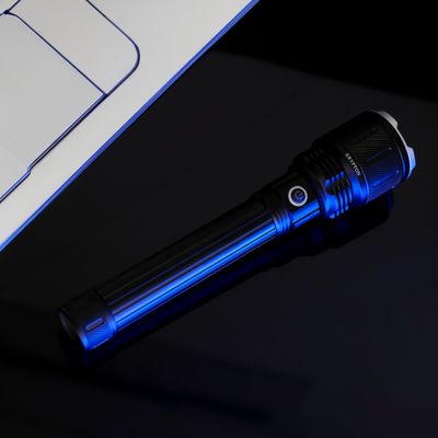 Krypton Rechargeable LED Flashlight- KNFL5456/ 3 Modes, High Power Battery, Easy to Use/ Hyper Bright White Laser, Polished Reflector, Compact, Portable and Light-Weight Design and 25 Hours Operating/ Perfect for Indoor and Outdoor Use/ Black, Lifetime Warranty