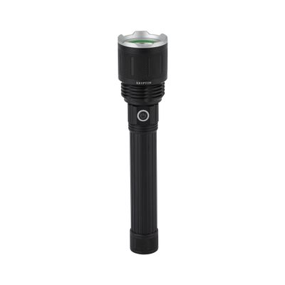 Krypton Rechargeable LED Flashlight- KNFL5456/ 3 Modes, High Power Battery, Easy to Use/ Hyper Bright White Laser, Polished Reflector, Compact, Portable and Light-Weight Design and 25 Hours Operating/ Perfect for Indoor and Outdoor Use/ Black, Lifetime Warranty