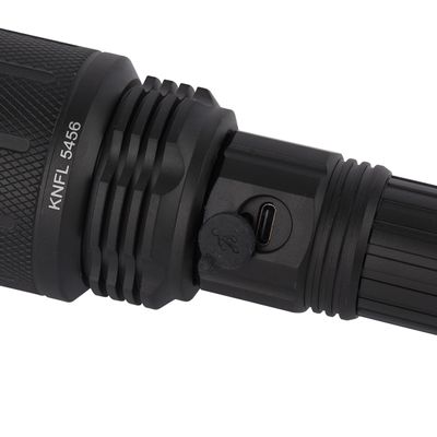 Krypton Rechargeable LED Flashlight- KNFL5456/ 3 Modes, High Power Battery, Easy to Use/ Hyper Bright White Laser, Polished Reflector, Compact, Portable and Light-Weight Design and 25 Hours Operating/ Perfect for Indoor and Outdoor Use/ Black, Lifetime Warranty