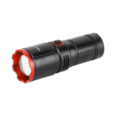 Krypton LED Flashlight with Power Bank Function- KNFL5472/ 25W, 3000 LM, Perfect for Indoor and Outdoor Use, 15 Hours Continuous Working/ with Aluminum Alloy Housing, Zoomable and Waterproof, Type C Charging/ Black, Limited Lifetime Warranty