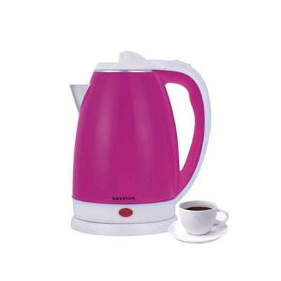 1.8Liter Double Layer Electric Kettle- 360 Degree Rotation Base - Concealed Stainless Steel Heating Element - Boil Dry Protection - Auto Turn Off - Double Water Window - Indicator Light