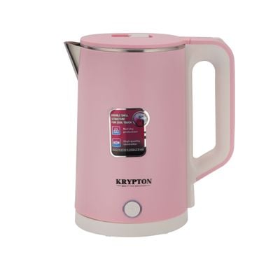 Krypton KNK6062 Double Layer Stainless Steel Kettle, 1.8L | Stainless Steel Kettle | Boil Dry Protection & Auto Shut Off Feature | Ideal for Hot Water, Tea & Coffee Maker | 1500W