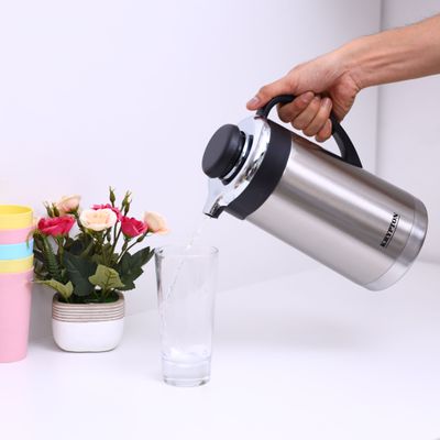 1.9L Stainless Steel Vacuum Flask - Insulated Flask Bottle - Thermos Flask with Double Wall Design - Hot & Cool, Portable & Leak Proof - Perfect for Camping Hiking