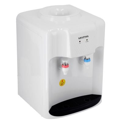 Krypton Table Top Dispenser- KNWD6094| Features Hot and Normal Water Taps| Strong and Sturdy Construction| Elegant and Sleek Design| Suitable for Residential and Commercial Use| White