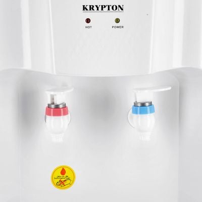 Krypton Table Top Dispenser- KNWD6094| Features Hot and Normal Water Taps| Strong and Sturdy Construction| Elegant and Sleek Design| Suitable for Residential and Commercial Use| White