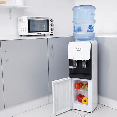 Krypton KNWD6155 Hot & Cold Bottled Water Cooler Dispenser with Cabinet | Floor-Standing Water Machine, Perfect for Offices and Meeting Rooms - Stainless Steel Water Tank