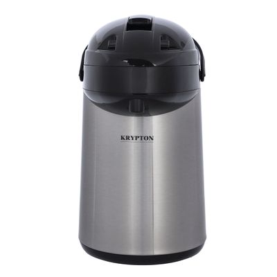 Krypton Stainless Steel Air pot Flask, 2.5 Litre , KNVF6268 | Coffee Heat Insulated Thermos for Keeping Hot/Cold Retention, Double-Wall Glass Liner for Coffee, Hot Water, Tea, Beverage | Ideal for Commercial & Outings